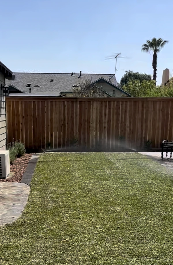 house with artificial turf